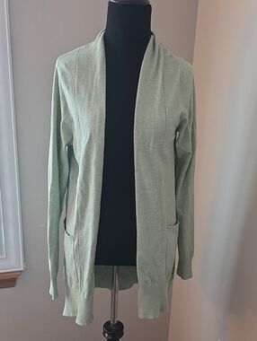 Dreamers Sage Green Open Front Cardigan
